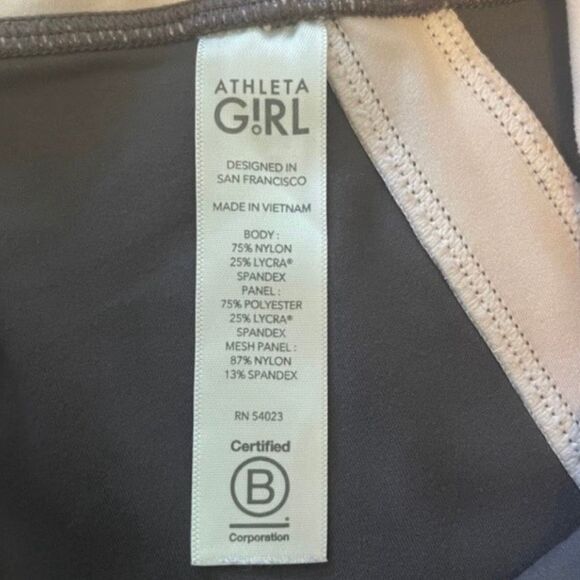 Athleta Girl Elevated High Rise Leggings Grey Pink Tight Workout Athletic 14 - Picture 5 of 8